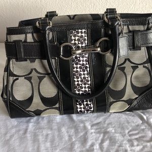 Classic black COACH satchel handbag